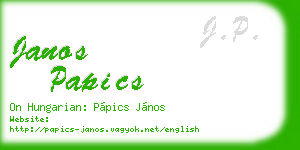 janos papics business card